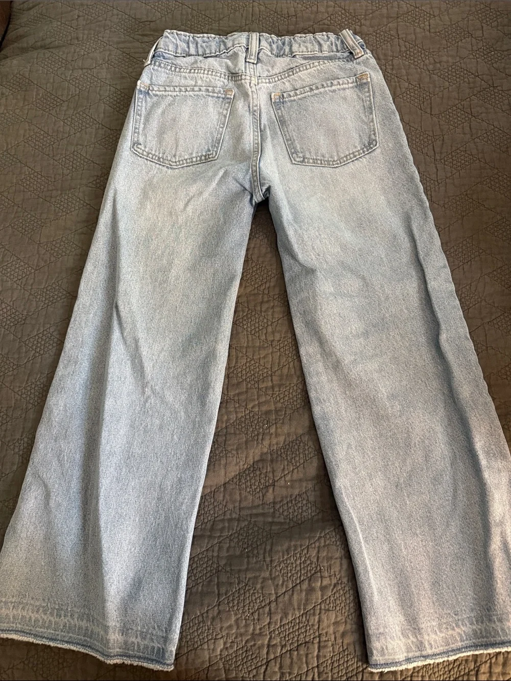 Old Navy Light Blue Wide Leg Distressed Jeans